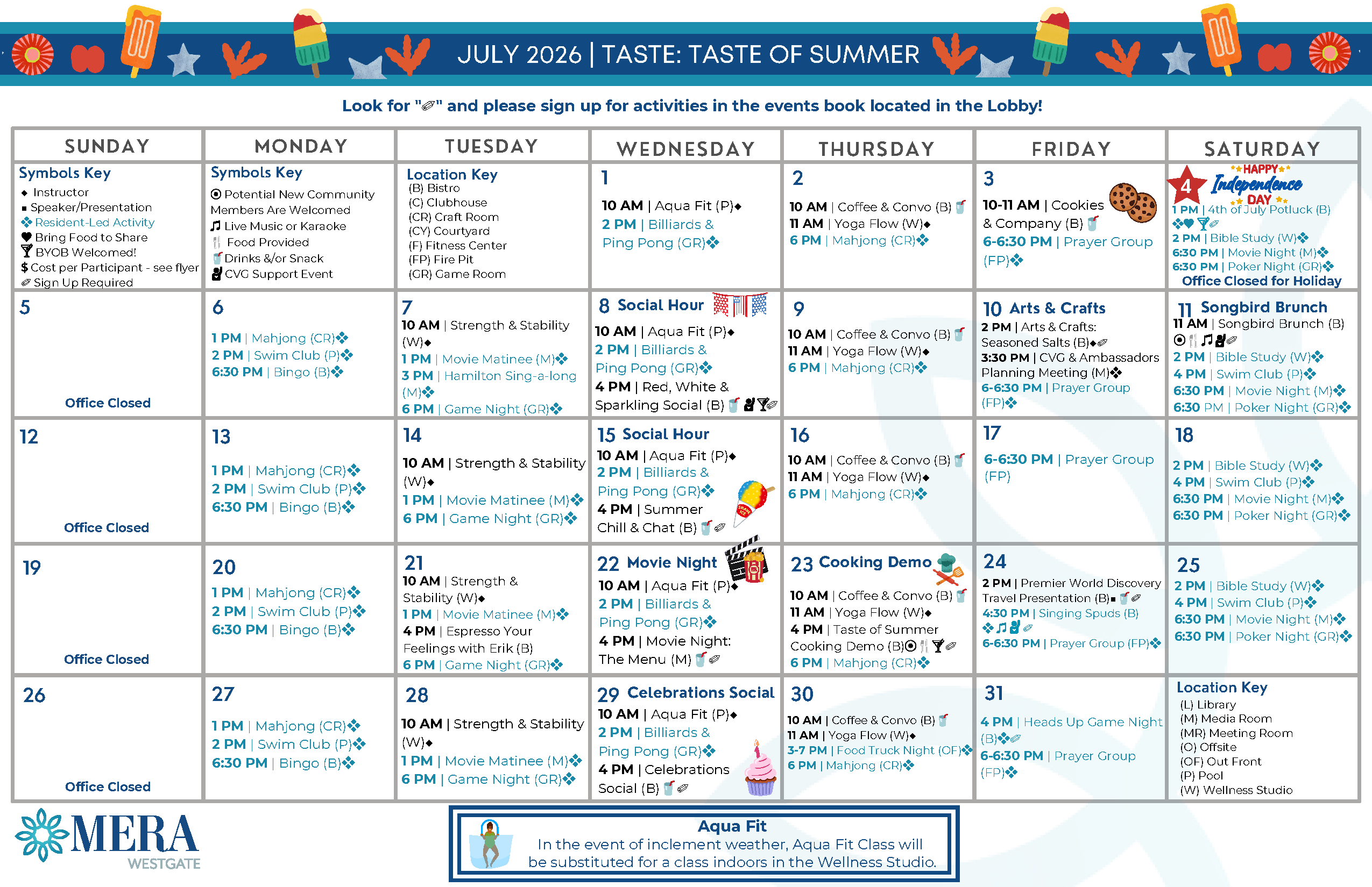 July Event Calendar