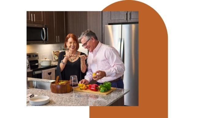 Spacious kitchens with thoughtful details a man and a woman in a kitchen