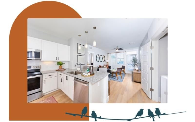 a kitchen with white cabinets
